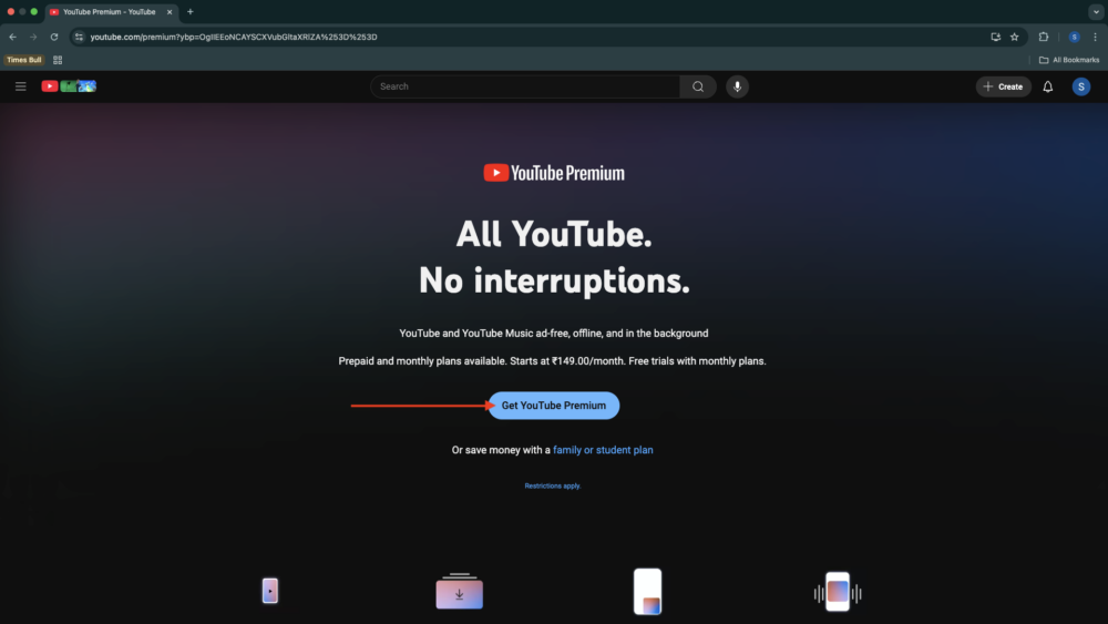 obter youtube premium
