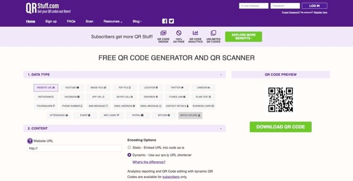 qr code generator — qrstuff