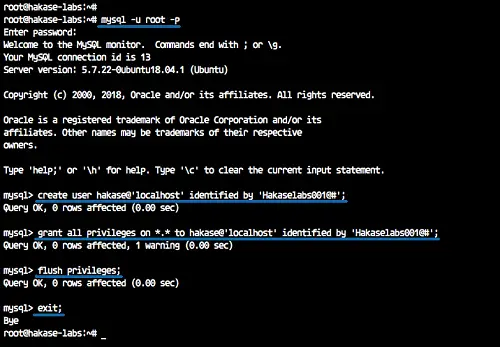 Configura un utente MySQL