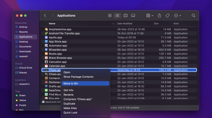 supprimer une application ios de mac
