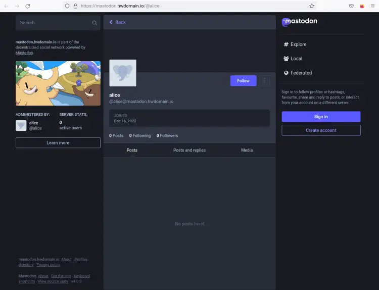 mastodon homepage