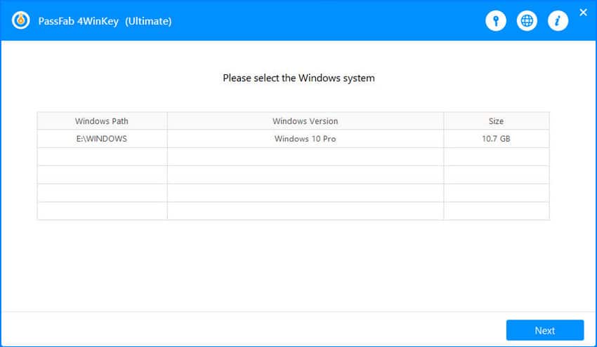 seleziona windows