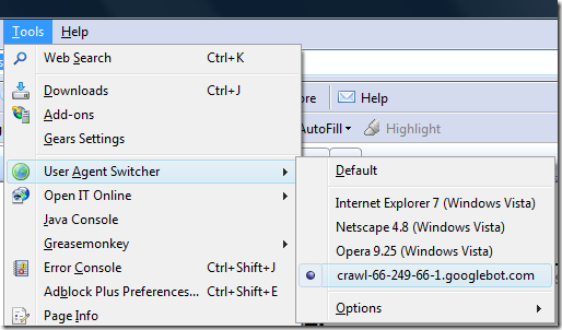 user-agent-switcher-google-bot
