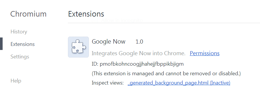 google now chrome