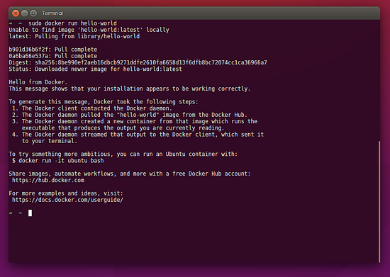 Exemple Docker Hello World.