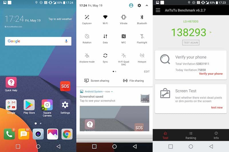 lg g6 review: lg finds a way back to phone love! - lg g6 ui benchmark