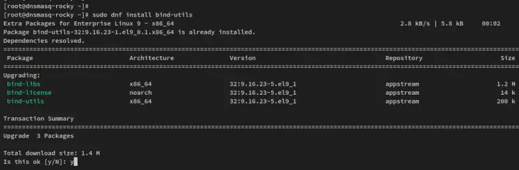 instalar bind-utils