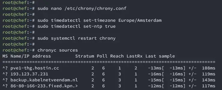 configurer chrony