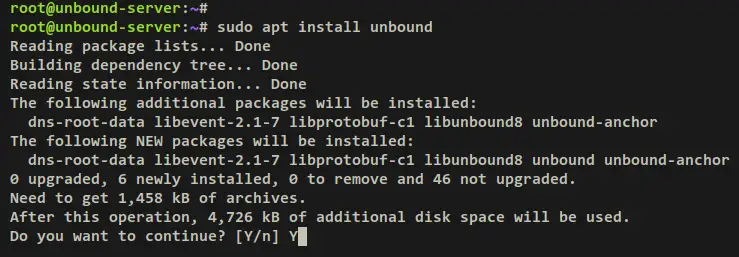 instalar unbound