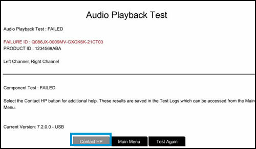Codice di errore riproduzione audio HP