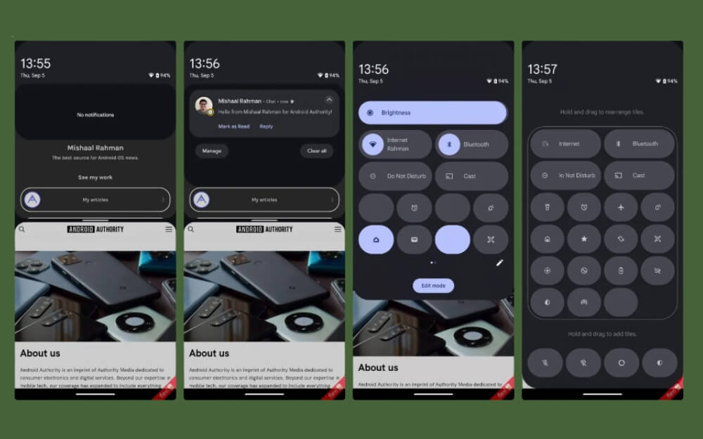 nuevo panel de configuración rápida de android 16