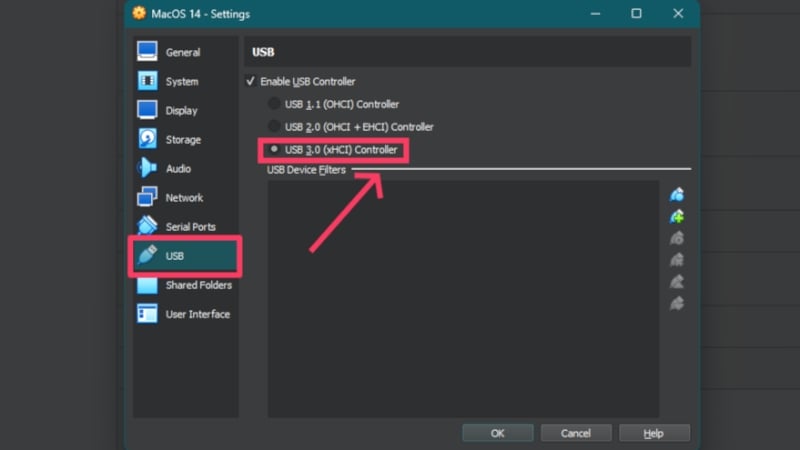 sélectionner les protocoles usb 3.0