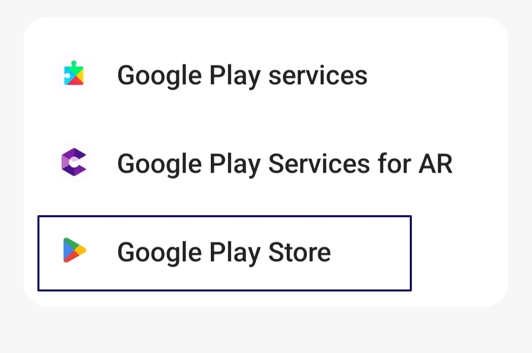 Google Play Store in der App-Liste