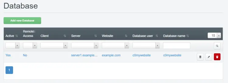 Banco de dados MySQL para um site no ISPConfig