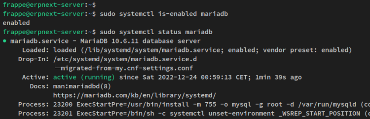 verify mariadb