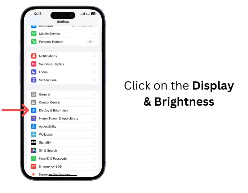 impostazioni display e luminosità iphone