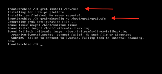 Installa e configura il boot loader grub
