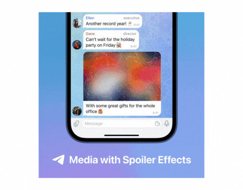 nascondi media quando condivisi nell'app telegram