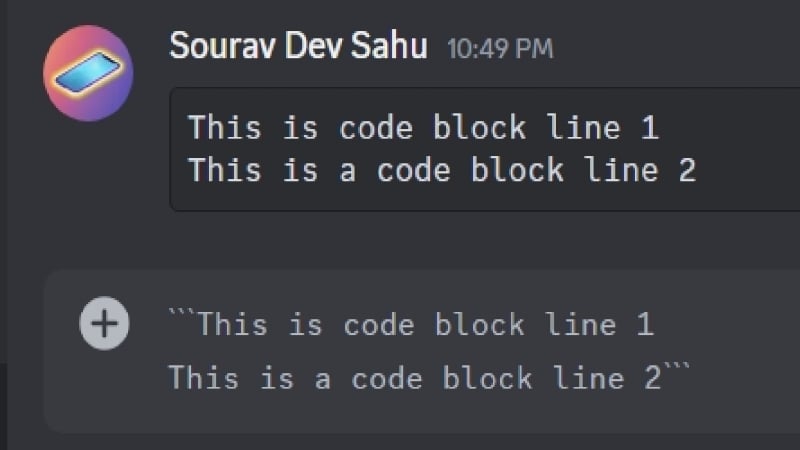 formatage de plusieurs blocs de code discord