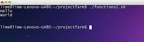 passage de valeurs entre fonctions en utilisant bash