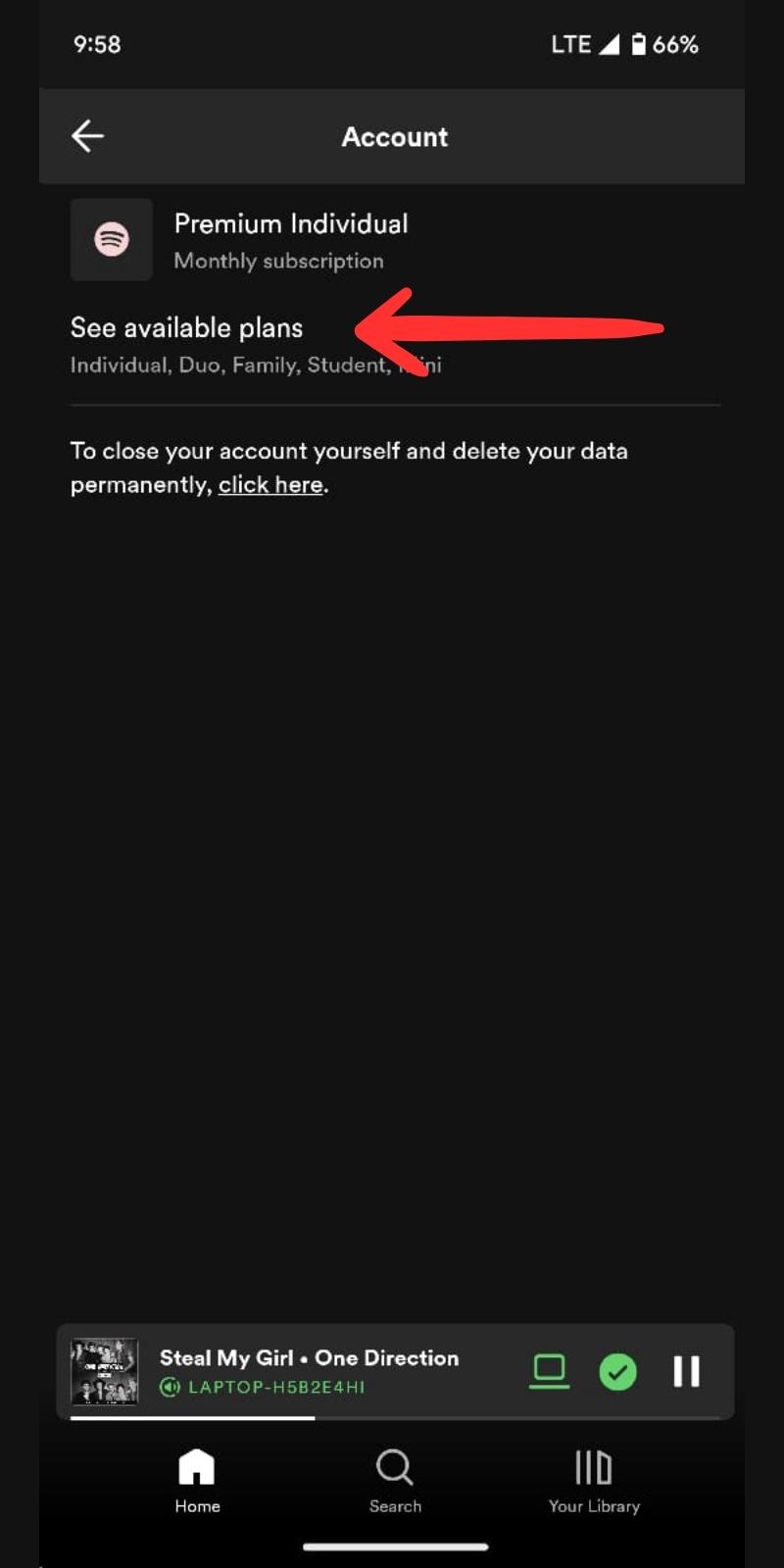 cambia metodo di pagamento spotify su smartphone 4