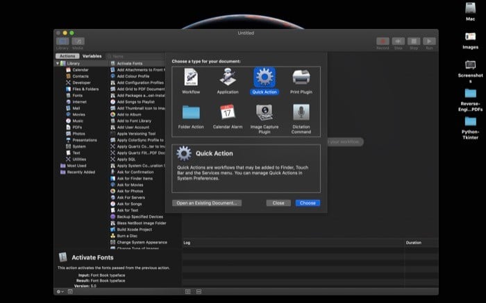 So konvertieren Sie Bilder im Batch auf dem Mac mit Automator - Automatisierungsdienst erstellen 2