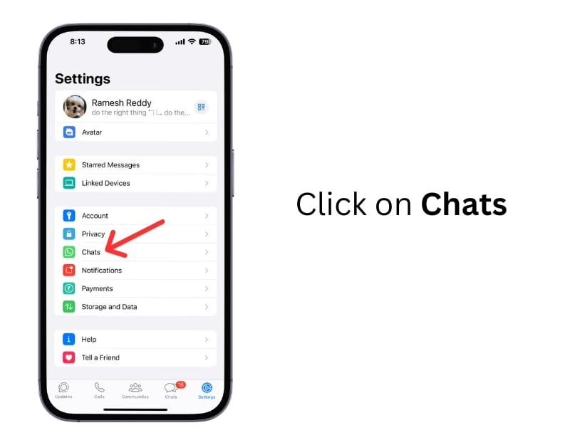 clicca su chat