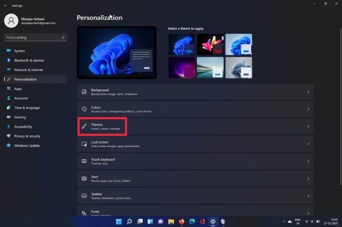 temas do windows 11