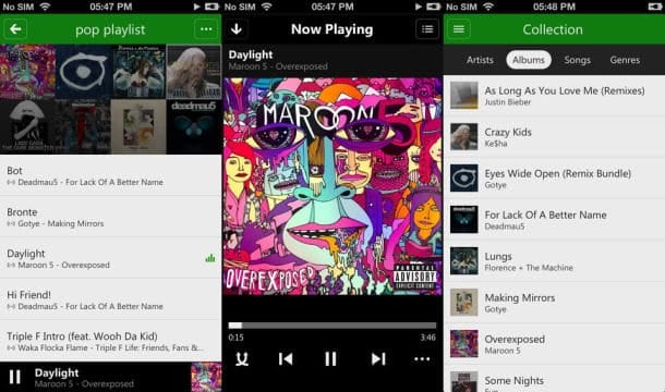 application android xbox music