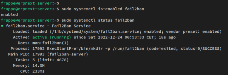 verify fail2ban