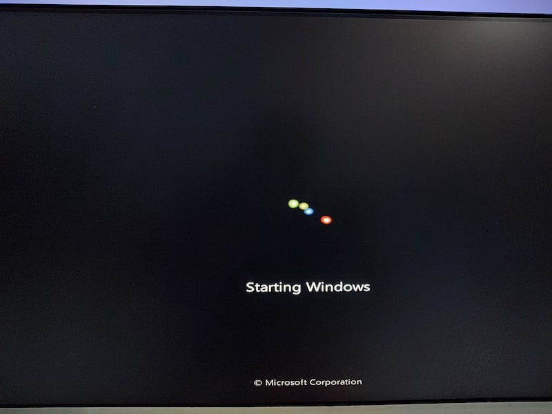 schermata di caricamento di windows 7