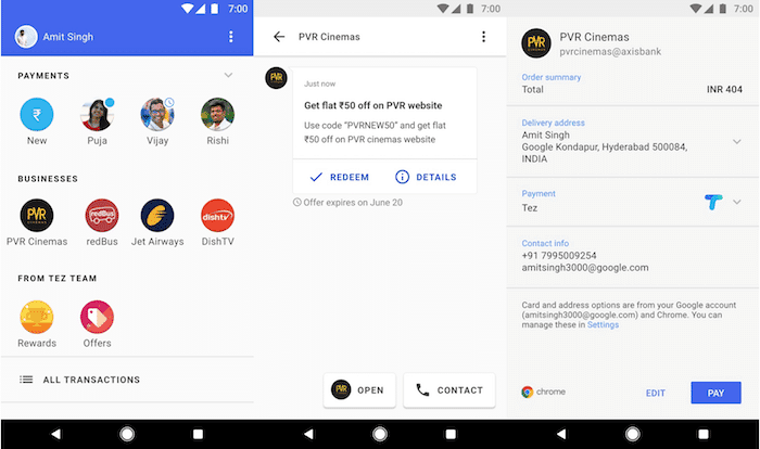 comment utiliser google tez pour envoyer et recevoir de l'argent en inde - entreprises google tez