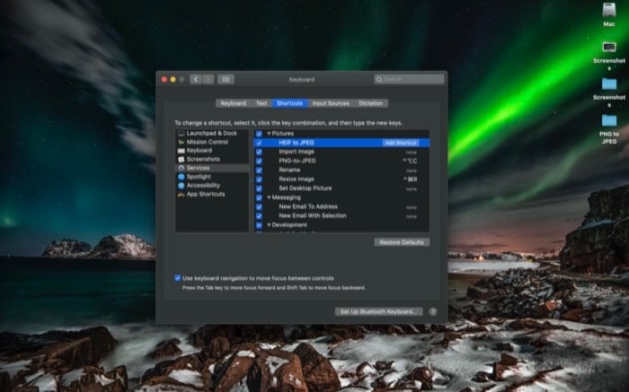 come convertire immagini heif in jpg su mac - crea una scorciatoia per eseguire servizio 4