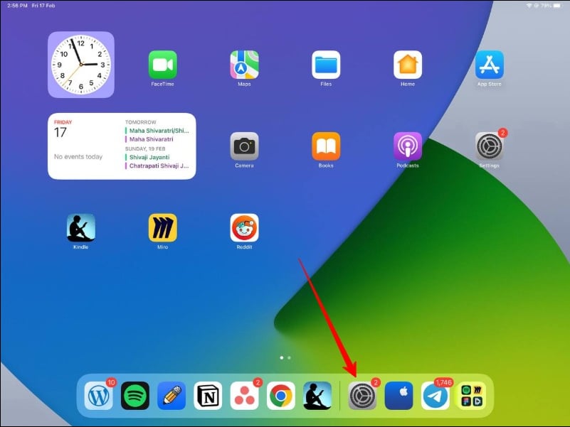 imagem mostrando tela inicial do ipad