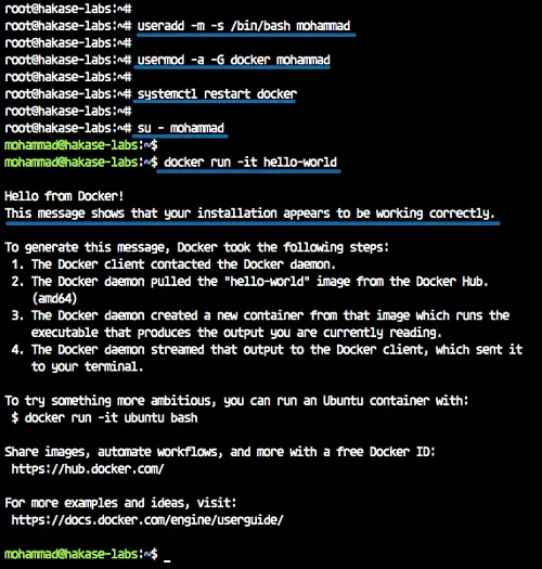 Exécuter Docker pour un utilisateur non-root