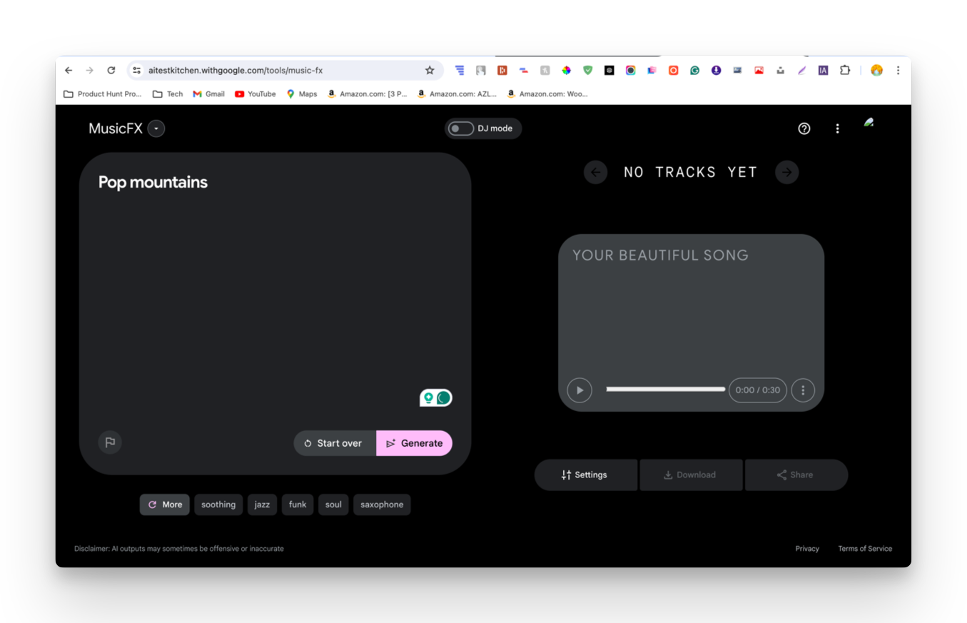 google musicfx