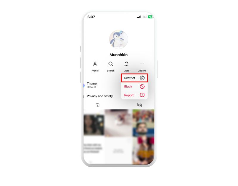 Instagramで人を制限する