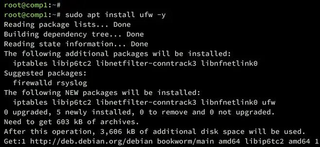 installa ufw