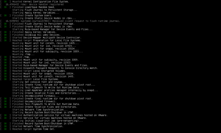 Ubuntu Live サーバーが起動中