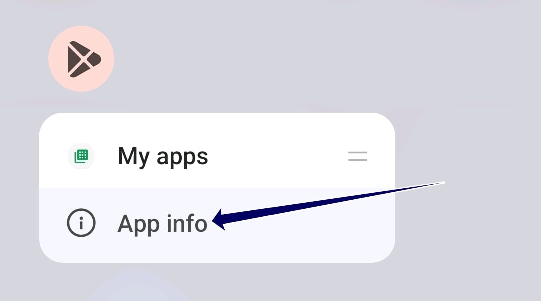 App-Info lange drücken
