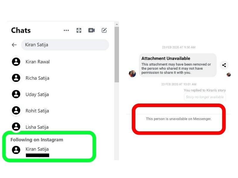 tentando enviar uma mensagem para alguém no facebook para descobrir se ela te bloqueou