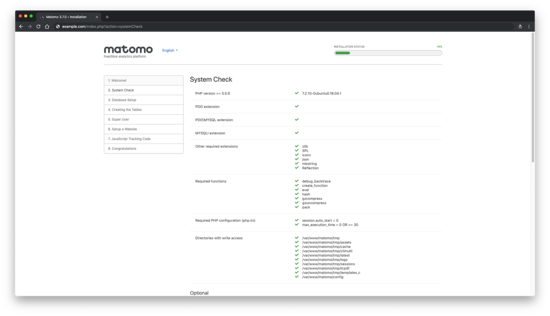 Verificación del sistema
