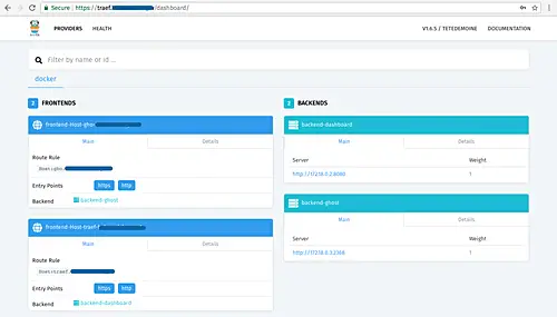 tableau de bord Traefik