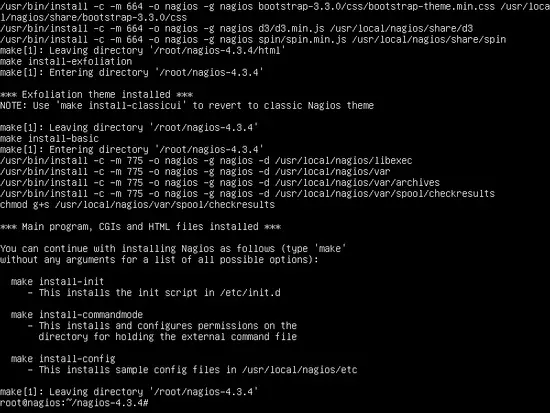 컴파일된 Nagios 파일 설치
