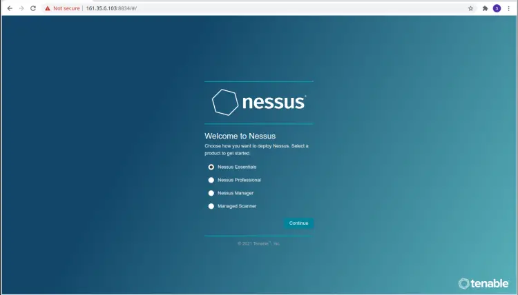 Interfaccia web di Nessus