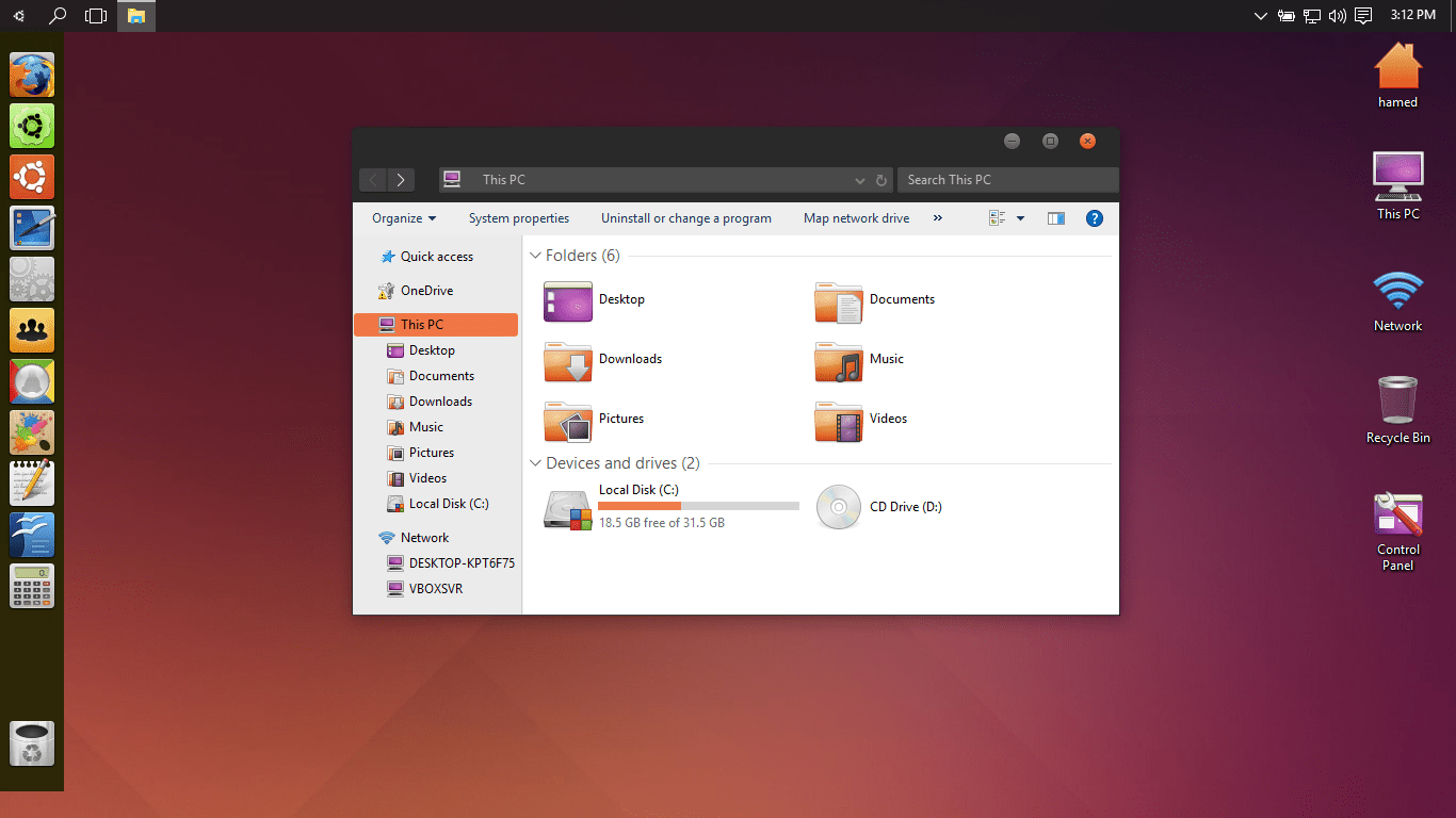 Windows 10 ubuntu thema