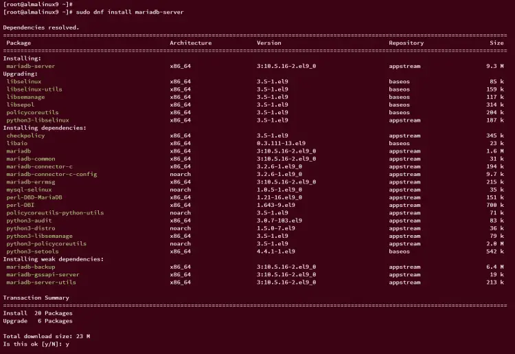 install mariadb
