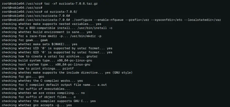 configure suricata compile