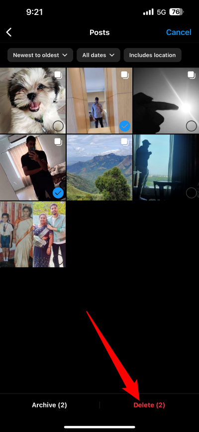 comment supprimer complètement tous vos posts instagram