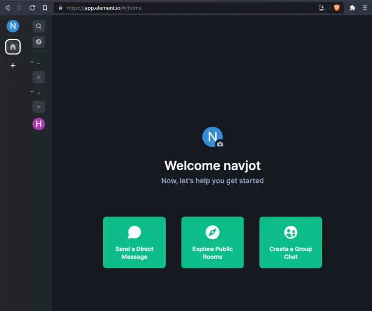 Element Web-Client-Dashboard